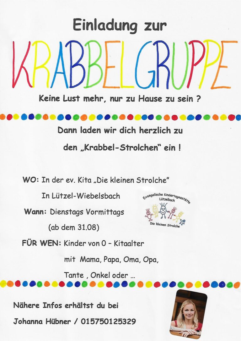 Krabbelgruppe Evangelische Kindertagesstätte Lützelbach